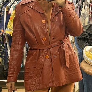 Orange trench coat